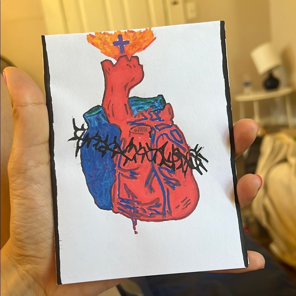 Vibrant Sacred Heart Art Card